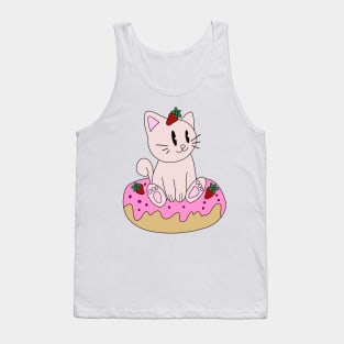 Cat Strawberry Dessert Tank Top